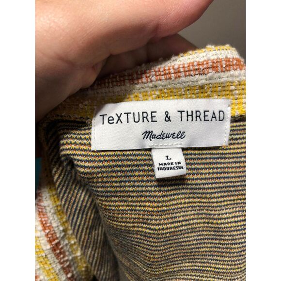 🧺Madewell Texture + Thread Yellow Tie Front Tank Top in Smithfield Stripe, L - Picture 3 of 6